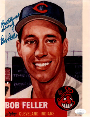 Bob Feller Autographed Cleveland Indians 8x10 Photo #8