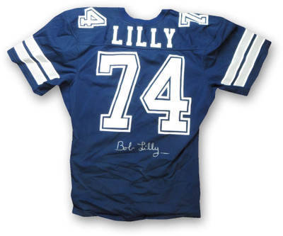 Bob Lilly Autographed and Framed White Cowboys Jersey Auto JSA COA