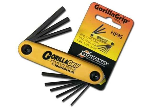 9 pc Bondhus Gorilla Grip Hex Keys Imperial IPSC Alex