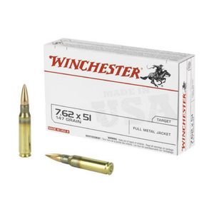 Winchester USA 7.62 Nato 147g FMJ Ammunition 20rds