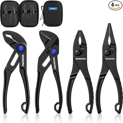 WORKPRO 4-Piece Mini Pliers Set with Pouch