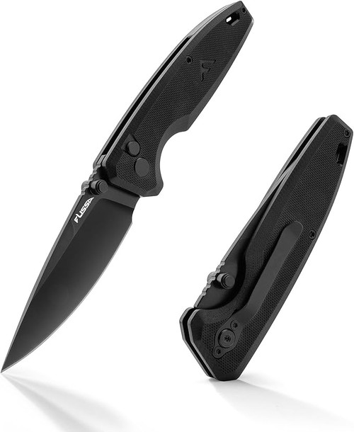 FLISSA Pocket Knife, 3.3" D2 Blade G10 Handle