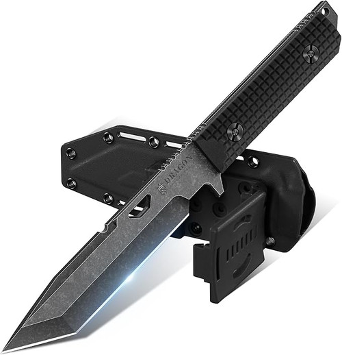 Dragon Creek Tactical Knife Kydex - Outdoor Survival Knife with Sheath