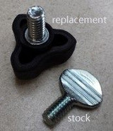 Replacement/Upgrade Thumbscrew - Tightener for Endpin Collar (fits Kay/Engelhardt), with example of stock thumbscrew for comparison