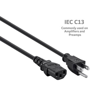Replacement Power Cable for most common amplifiers (IEC C13), standard product photo