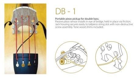 DB-1 Wood-Encased Upright Bass Pickup for Bridge Wing, installation instructions