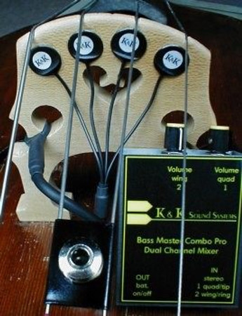 Bass Master Pro Upright Bass Pickup System, transducers and preamp