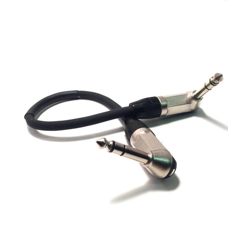 Instrument Cable: 1 Foot cable with dual right angle ¼ (mono or TRS/stereo)