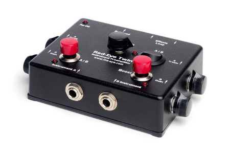 Red-Eye Twin 2-channel Instrument Preamplifier by Fire-Eye, 3/4 view