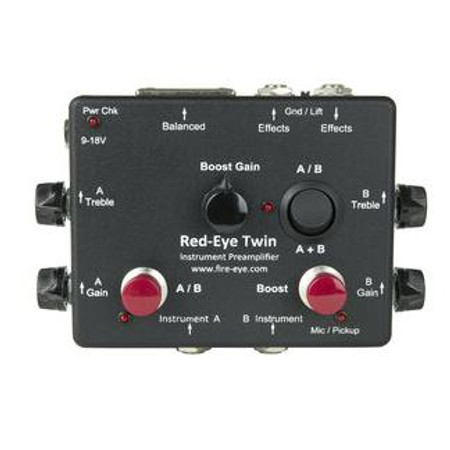 Red-Eye Twin 2-channel Instrument Preamplifier by Fire-Eye, top view