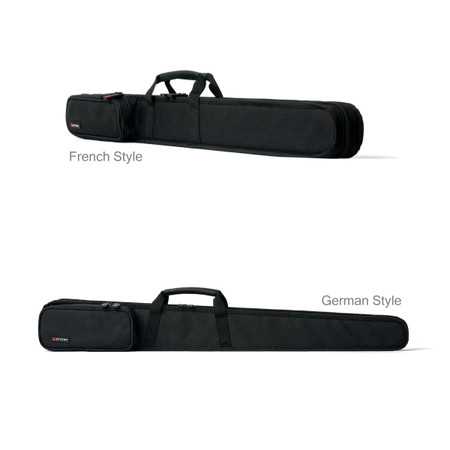 Bow Case for Bass Bow - both French and German models pictured
