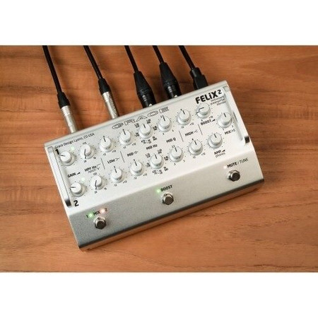 FELiX2 Two Channel Blending Preamp from Grace Design, high view of silver model