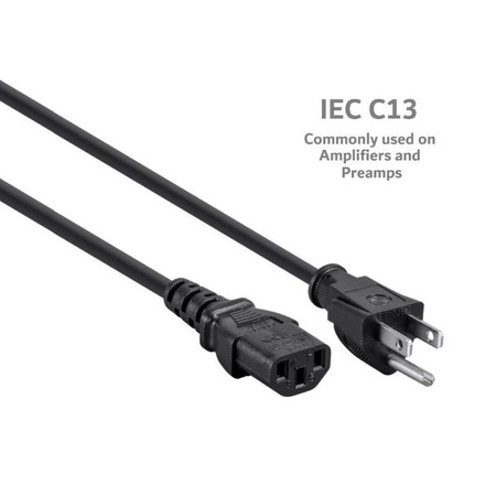 Replacement Power Cable for most common amplifiers (IEC C13), standard product photo