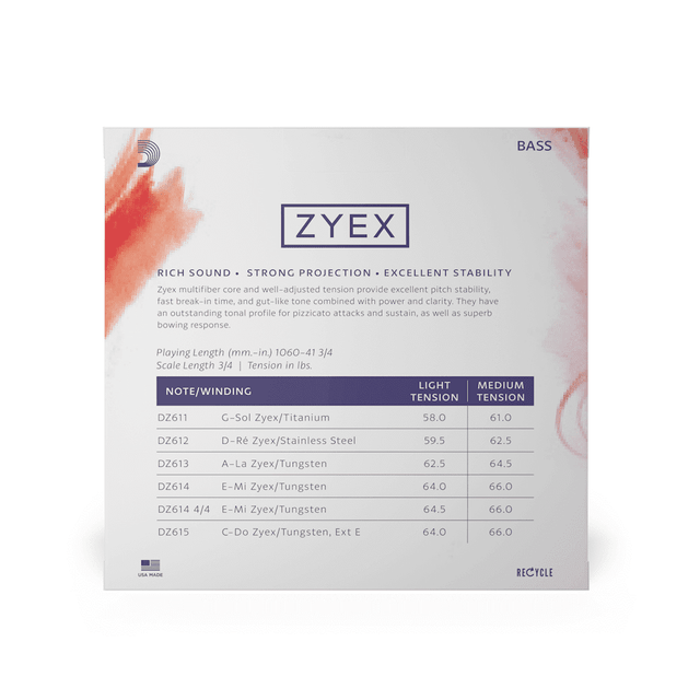Zyex Upright Bass Strings