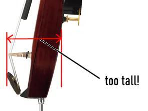 yamaha silent bass, showing bridge too tall to fit into case