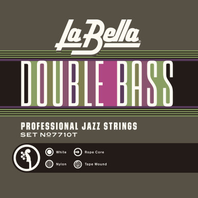 (中古)La Bella 7710Tウッドベース弦 4弦セット 7710T WHITE Nylon Tape Wound Upright Bass Strings - Gollihur Music