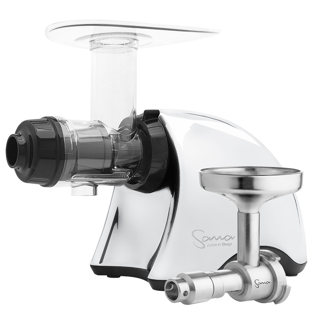 Omega Sana EUJ-707 Slow Juicer in Chrome with Oil Extractor