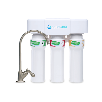 Aquasana AQ-5300+ Claryum 3-Stage Max Flow Under Sink Water Filter in Brushed Nickel