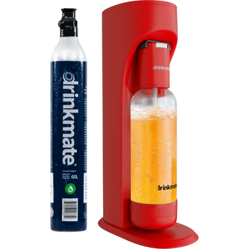 Drinkmate OmniFizz Drinks Carbonator & 1 CO2 Cylinder in Royal Red