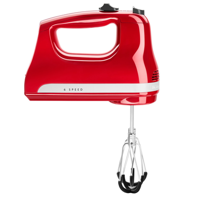 KitchenAid 5KHM6118BER Corded 6-Speed Hand Mixer in Empire Red