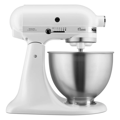 KitchenAid 5K45SSBFW 4.3-Litre Classic Stand Mixer in Matte White