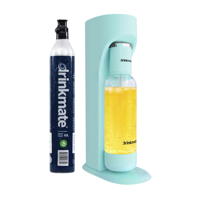 Drinkmate OmniFizz Drinks Carbonator & 1 CO2 Cylinder in Arctic Blue
