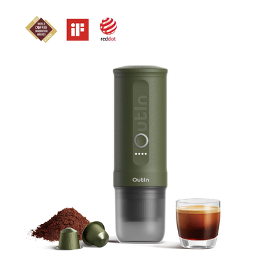 OutIn Nano Portable Espresso Machine in Forest Green