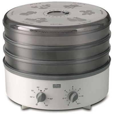 Stockli 3 Tray Dehydrator With Steel Trays In White Juicers Co Uk