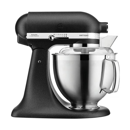 KitchenAid Artisan Premium 4.8L Tilt-Head Stand Mixer in Cast Iron Black - 5KSM185PSBBK