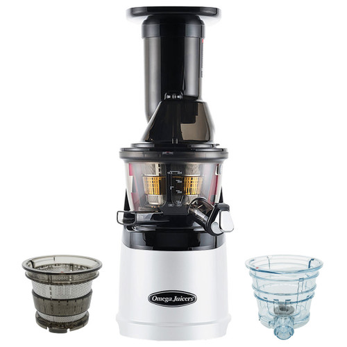 Omega MMV702 Wide Feed Slow Juicer in White with Accessory Pack