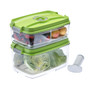 Status 5-Piece Set of Bigger Rectangular Vacuum Containers in Green