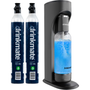 Drinkmate OmniFizz Drinks Carbonator & 2 CO2 Cylinders in Matte Black