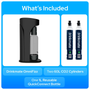 Drinkmate OmniFizz Drinks Carbonator & 2 CO2 Cylinders in Matte Black