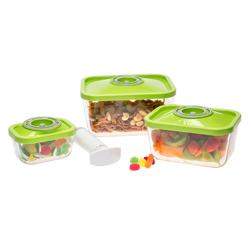 Status 4-Piece Set of Glass Vacuum Containers in Green