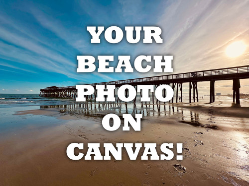 Your beach photo on custom canvas wall art