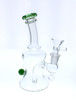  6" Glass Water Pipe Banger Hanger Dab Rig / Bong - Green 