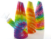  7" Tie Dye Swirl Pattern Cone Design Silicone Bong 