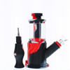 VapeBrat 11" 4 in 1 Silicone Glass Hybrid Water Pipe, Nectar Collector, & Mini Rig - Red, White & Black 