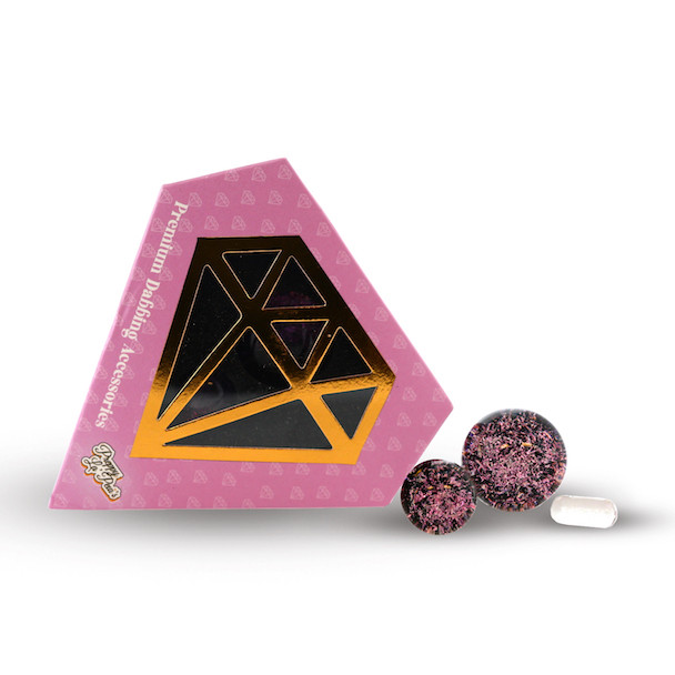 Terp Slurper Marble Pill Set: Purple Galaxy Dichro Carb Cap
