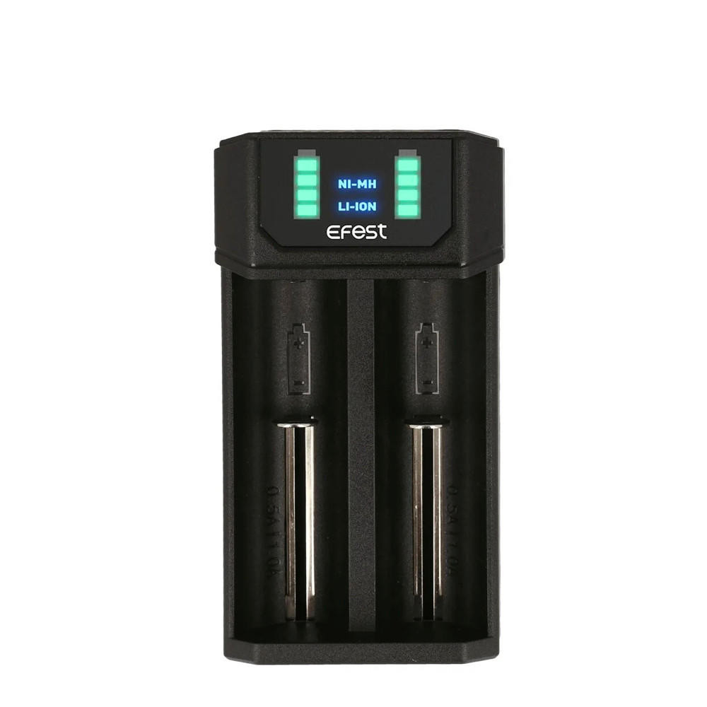 efest vape battery chargers Mega: Two Cell Charger for 18650 and 18350 Batteries Flavor:Florida Twist/ Sherbet safer chemistry Lost Vape Orion Bar Flavor_Herb & Spice - Spearmint