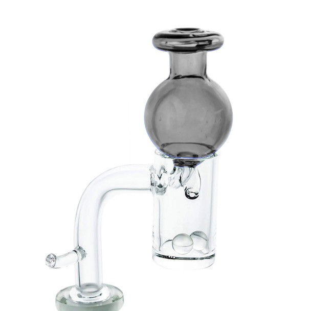 Dual Nozzle Spinner Bubble Carb Cap: Smoke | Cap for Dabs