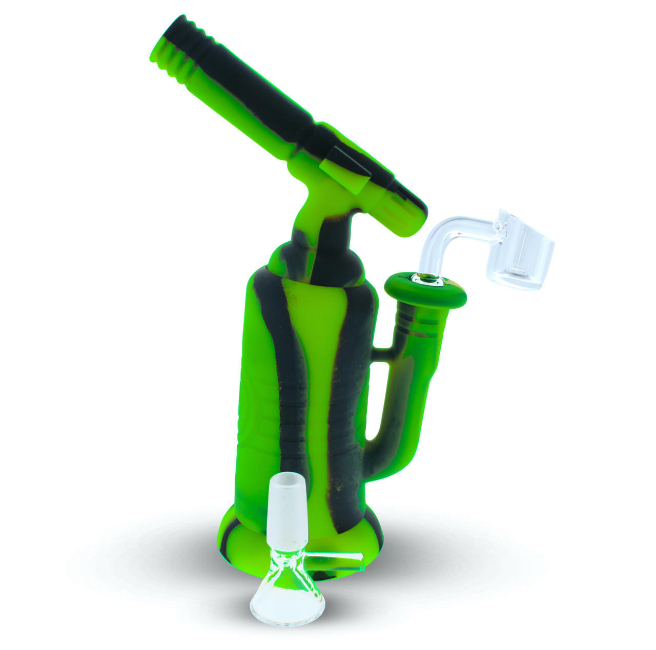 7.5 Torch Silicone Bong / Silicone Rig - Black & Green