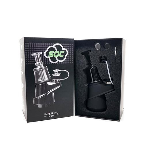 SOC Vape Desktop Dab Electronic Rig E-Rig - Matte Red Dabs
