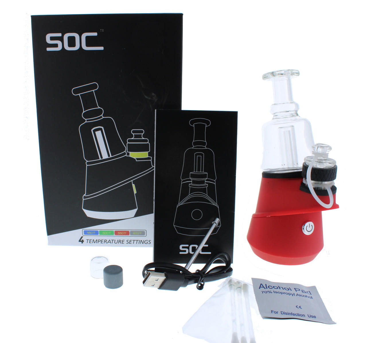 SOC Vape Desktop Dab Electronic Rig E-Rig - Matte Red