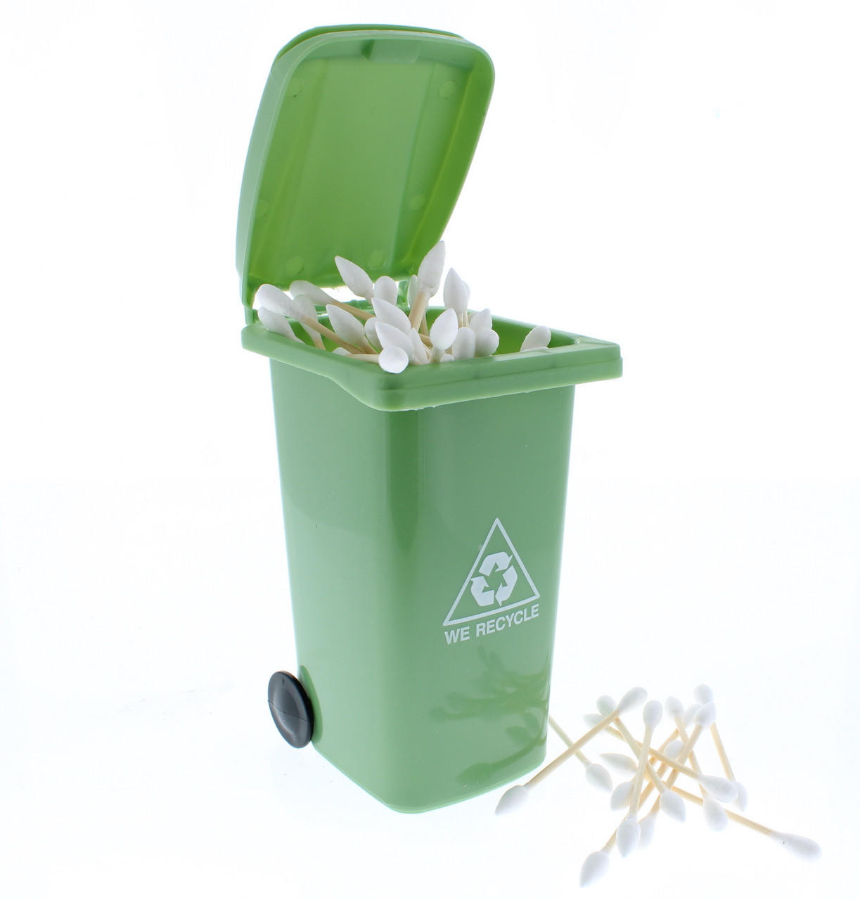 Mini Trash Can Cotton Swab Storage / Garbage Bin - Green