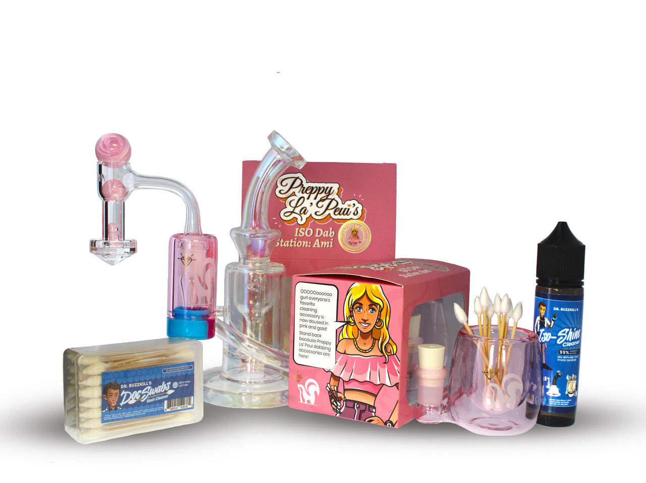 Pink Dab Rig Kit Preppy La Peui Rainbow Dab Rig Kit with Terp Slurper