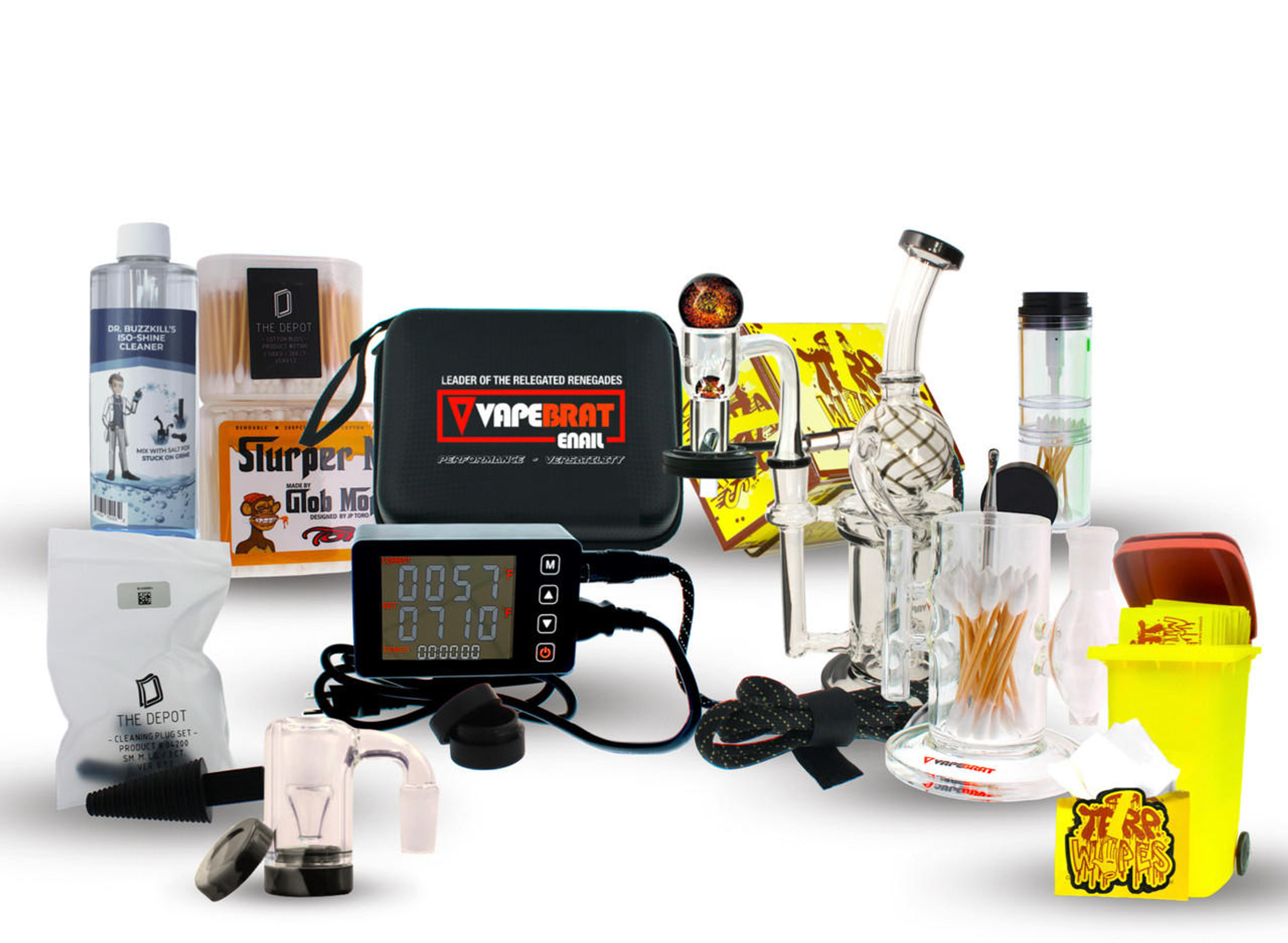 Quartz Enail Kit VapeBrat LCD 30mm Terp Slurper E Nail with Recycler