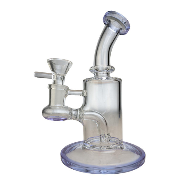  6" Glass Water Pipe Straight Base Dab Rig / Bong - Purple 