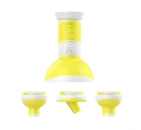  White Rhino Carb-It 3 in 1 Silicone Carb Cap: Glow Yellow and White 