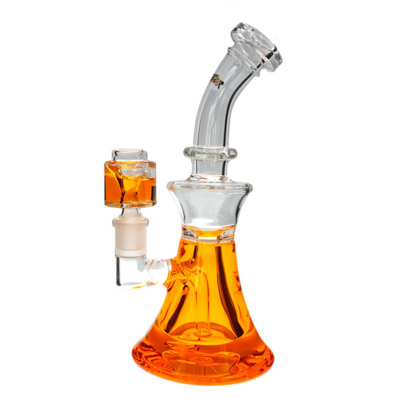  Frozen Bong - 8" Freezable Glycerin Bong Bell Orange 